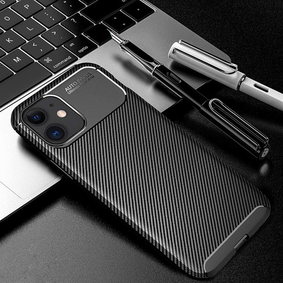 CaseUp Apple iPhone 15 Plus Kılıf Fiber Design Siyah 5
